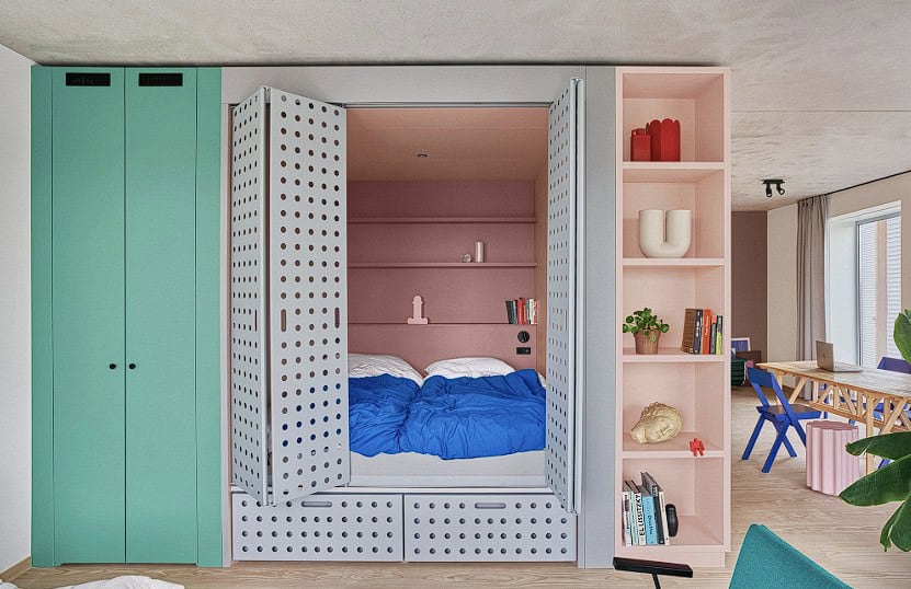 La chambre cube permet de séparer, les espaces pour un habitat modulable, durable et sur-mesure